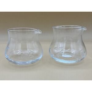 Crystal Princess House Heritage Clear Glass Handle‎ less Creamer Lot Of 2